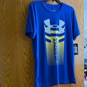 Under Armour Blue and Yellow Short Sleeve Tee